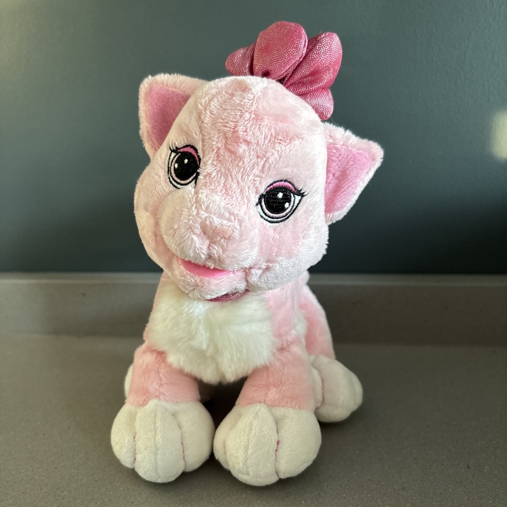 Animal Alley Pink Cat w/ Bow Plush Toy Toys "R" Us embroidered eyes